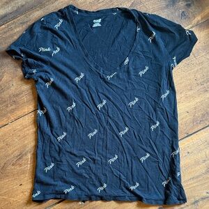 PINK Victoria's Secret Black V-Neck Top